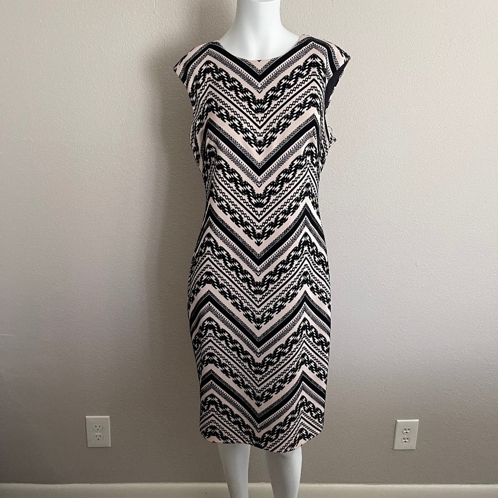 VINCE CAMUTO velvet detail shift dress